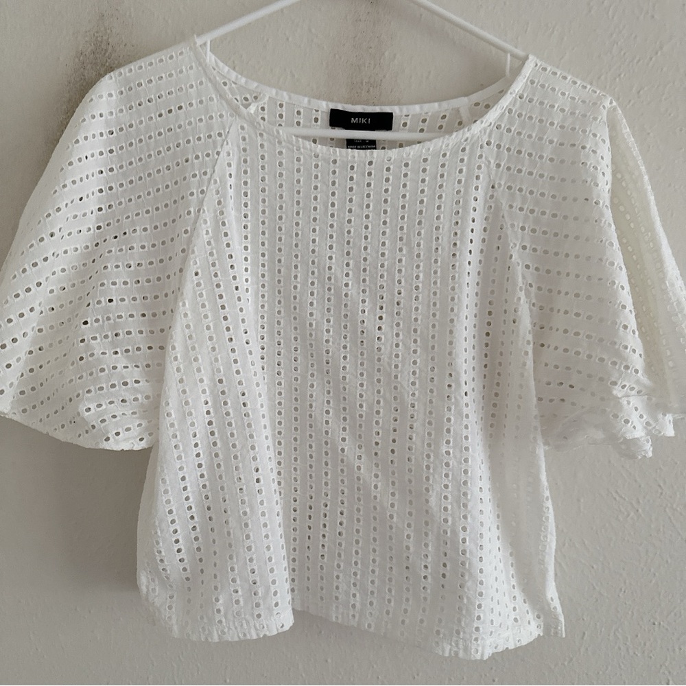White Eyelet Women's Top